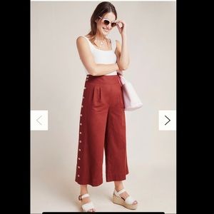 Anthropologie Buttoned Wide-Leg Pants